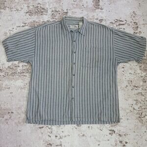 Vintage 90s Point Zero Vertical Stripe Button Up Shirt XL Boxy Skater Grunge
